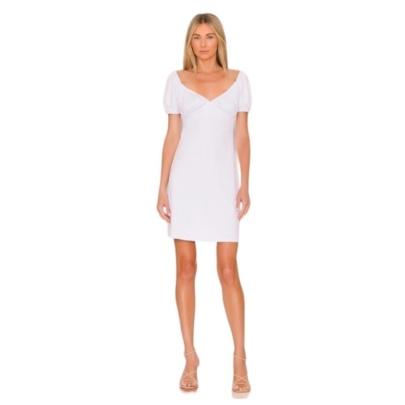 Susana Monaco Medium White Puff Sleeve Mini Dress Retail 178 NWT - Picture 4 of 8